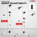 5 Core Microphone Stand Floor 2 Mic Clip Adjustable Tripod Mic Stands W Boom Arm