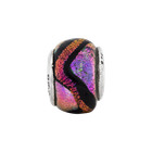 Purple Dichroic Glass Bead  925 Sterling Silver Antique Finish Reflection Beads