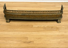 Antique Victorian Pierced Brass Footed Fireplace Fender 11ind X 40inw X 8 5inh