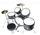 Mendini By Cecilio 5-piece Junior Drums And Percussion Set  black 