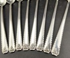 Set Of 8 Prestige Plate Bordeaux Pattern Silverplate Iced Teaspoons 1945  7 1 2 