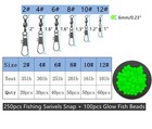 350pcs Fishing Barrel Swivels With Snap Assortment Kit