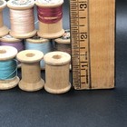 Vtg Sewing Thread Wood Spools Various Brands Crafts Lot Of 23 Bare   Threaded  b