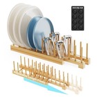 Bamboo Dish Rack - Expandable Plate Rack   Dish Drying Rack For Kitchen