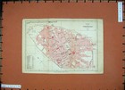 Old Antique Print 1901 Colour Map Italy Street Plan Cremona Piazza D armi 20th