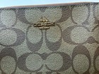 Coach Signature Double Corner Zip-around Wallet Wristlet Saddle Brown F87591