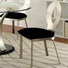 Bowery Hill Modern Stainless Steel Dining Chair In Silver  set Of 2 