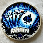 Royal Flush  all In  Grim Reaper Take A Chance  flat 2d  Poker Gift Coin Token
