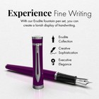 Fountain Pen Set  Medium Nib  06 Ink   Converter  Gift Case   velvet Purple 