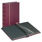 Stamp Album Elegant Nubuk Red 60 Black Pages Lindner 1181-r