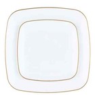 White  gold Plastic Square Dinner Tableware Set Wedding Party Dinner Package