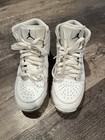 Nike Air Jordan 1 Mid Youth Cleat Size 5 5y White Black Football Baseball