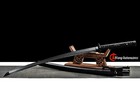 All Black Functional Sharp Japanese Samurai Katana Sword Damascus Folded Steel