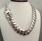 925 Sterling Silver Miami Cuban Link Chain Necklace 20mm Heavy Men   s Jewelry