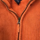 Polo Ralph Lauren Sweater Girls 12-14 Orange Full Zip Knit High Neck Pony 90s