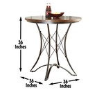 Round Counter Table featuring A Arched Decorative Metal Frame W shelf dark Brown