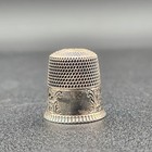 Antique Waite   Thresher Sterling Silver Thimble With Box Sz 10 Boat Lighthouse 