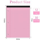 Hautoco 12 Pack 8 5 X 11 Legal Pads Pink Wide Ruled Notepads Perforated Writi   