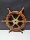 12  Nautical Wooden Brass Ship Pirate Wall Marine Boat Steering Wheel Decorative
