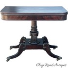Antique Federal Empire Console Card Table  Game Mahogany Paw Foot Connelly 1820