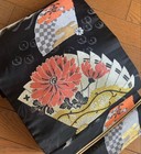 Japanese Kimono Bold Floral Fan Taisho Pure Silk