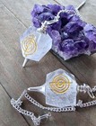 Reiki Dowsing Pendulum   Crystal Quartz Cho Ku Rei Engraved Pendulum
