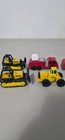 Lot 6 Vintage Yellow Tonka Fire Truck Tractors Cement Diecast Plastic