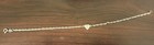 925 Sterling Silver  Ankle Bracelet With Frosted Heart  Measures 9 5   
