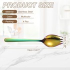 4pcs Stainless Steel Spork 5 9  Spork Fork-spoon Combo For Dessert Multicolor
