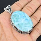 Larimar Gemstone Handmade 925 Sterling Silver Amazing Vintage Pendant Jewelry