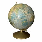 Rand Mcnally World Portrait Globe 1968   1972 Vintage Raised Relief Metal Base