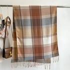 Extra Large Plaid Shawl Scarf Cashmere Feel Pashmina Wrap Viscose Tassel Winter