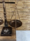 Antique-style Brass Tone 2-pan Balance Scale W  Hanging Pans  Frame Base