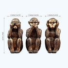 3 Wise Monkeys Statue Set - Hear No Evil See No Evil Speak No Evil - Resin Monke