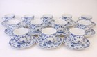 12 Cups   Saucers  1035 - Blue Fluted Royal Copenhagen - Full Lace - 1st Quality