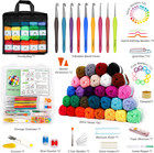 103 Pcs Crochet Kit With Crochet Hooks Yarn Set  Premium Bundle Includes 1650 Ya