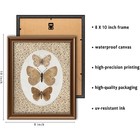 Vintage Framed Canvas Wall Art Butterfly Print Rustic Farmhouse Painting