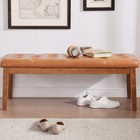Ottoman Bench Upholstered Padded Seat With Solid Wood Legs And Button-tufted    