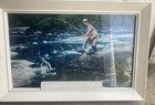 Vintage Budweiser Beer River Fishing Electric Lighted Sign 1950 s Anheuser Busch
