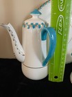 Antique W  A  Adderley Teapot Set   Plate White  Gold   Turquoise Euc