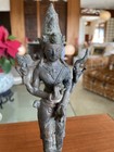 Antique Cast Bronze Tibetan Buddha Shiva Figure 19th C  Hindu Deity Vishnu