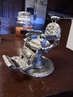 Collective Pewter Figurine Koken Handcrafted Usa Signed Ricker    L Barber Chair