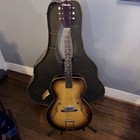 1950 s Vintage Silvertone   Harmony Archtop Hollow Body Acoustic Guitar And Case