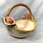 Fitz And Floyd Blushing Rose Basket Ceramic Porcelain Vintage 1987