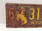 1958 Wyoming License Plate   Free Shipping   Great Patina