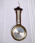 Vtg Taylor Wall Barometer Thermometer Wood Weather Station Mcm Banjo For Parts