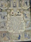 Antique 1880  Early 1900s Lord s Prayer 10 Commandments  Print Framed