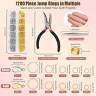Amrules 1200 Pcs Jump Rings  Jewelry Making Kit  Silver And Gold