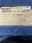 Saselux  Modern Edge Lit Led Exit Red Sign Single Acrylic Face New