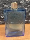 Blue Glass Book Shaped Bottle Vintage Decor Library Office Avon Empty Decanter